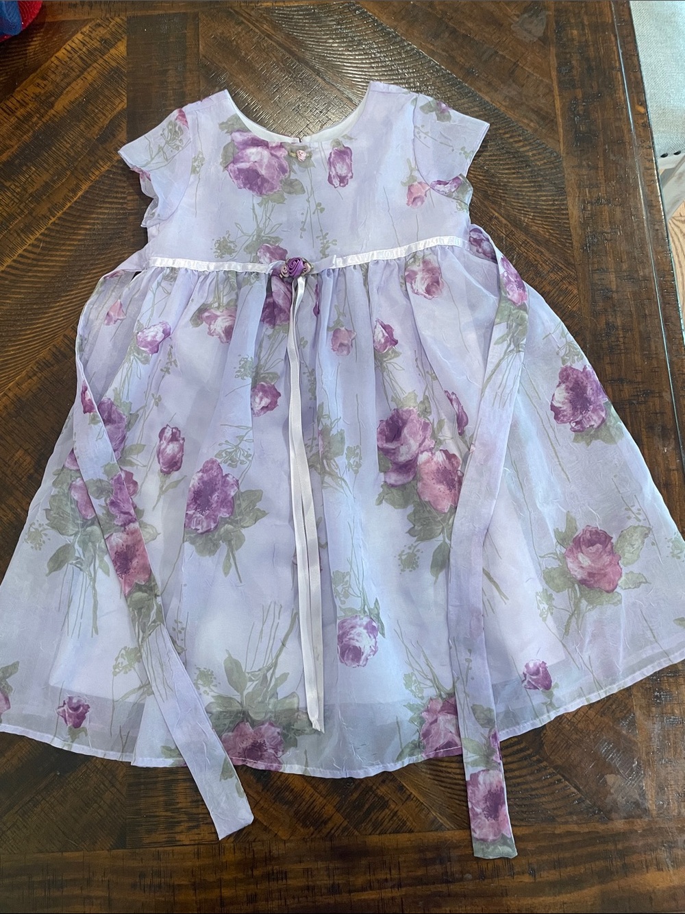 Biscotti Lavender and Purple Floral Organza Party Dress